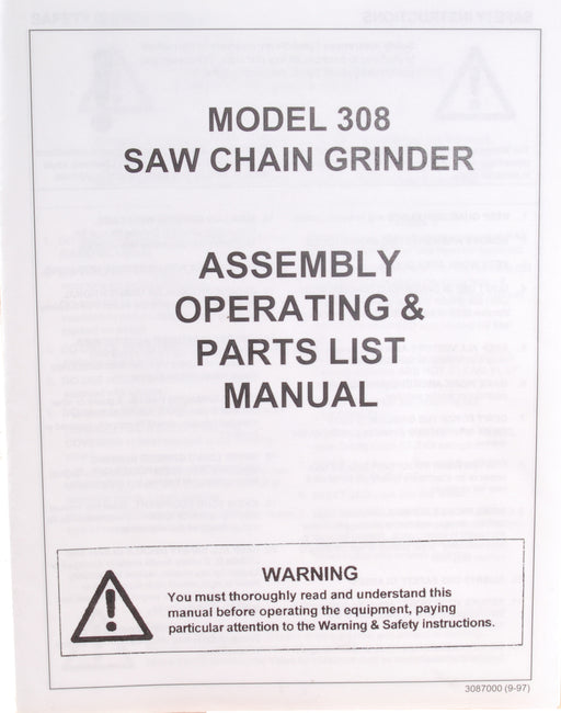 Manual for Model 308 Chain Grinder