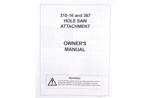 Manual for Model 3109586 Hole Saw Sharpener for 310-16 and 310