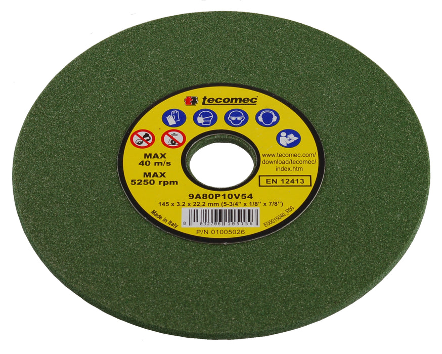 Tecomec 5-3/4" x 1/8" Chainsaw Grinding Wheel 80 Grit