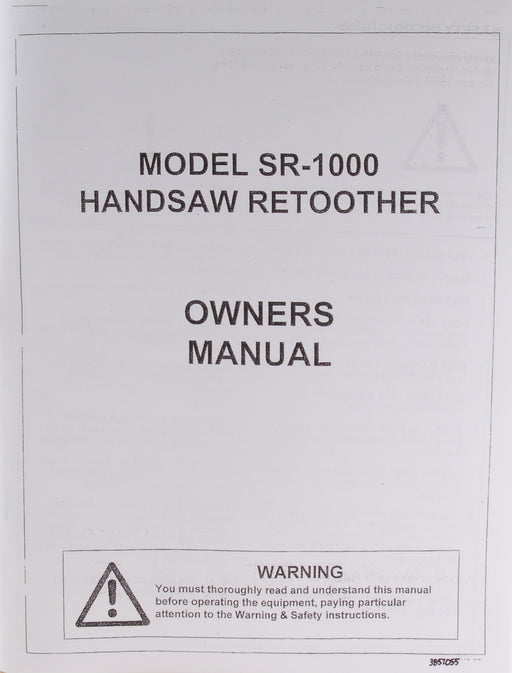 Manual for Foley-Belsaw Models 385 and SR1000