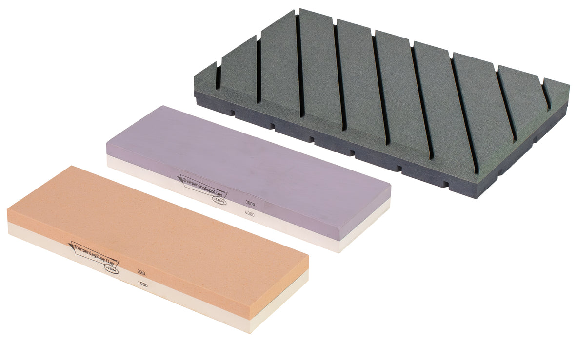 Sharpening Supplies 8" Double-Sided XL Water Stone Kit