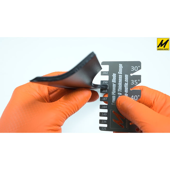 Magna-Matic Lawn Mower Blade Angle and Thickness Gauge