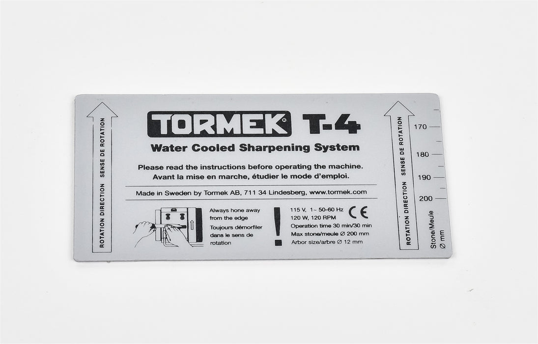 Machine Label T-4 EN/FR 115V