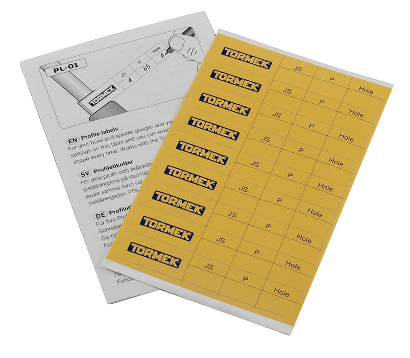Tormek Profile Labels