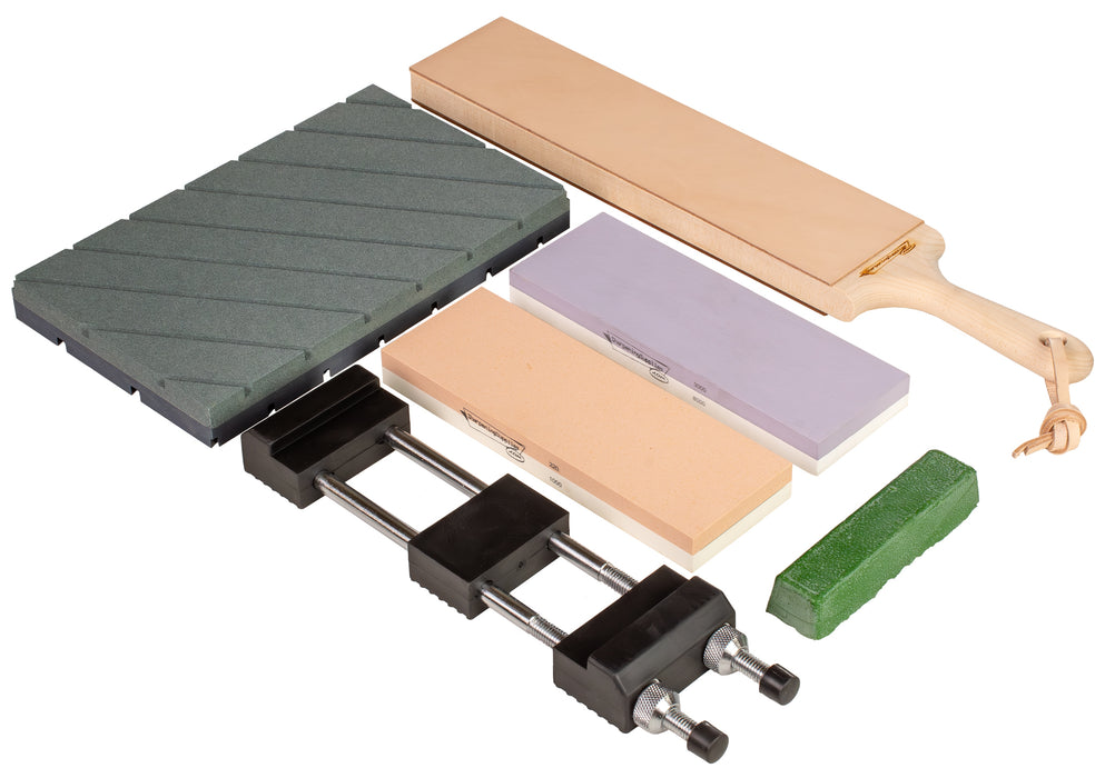 Sharpening Supplies 8" XL Double-Sided Water Stone Kit Plus