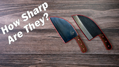 Sharpness Test Almazan Serbian Chef Knives  - Video