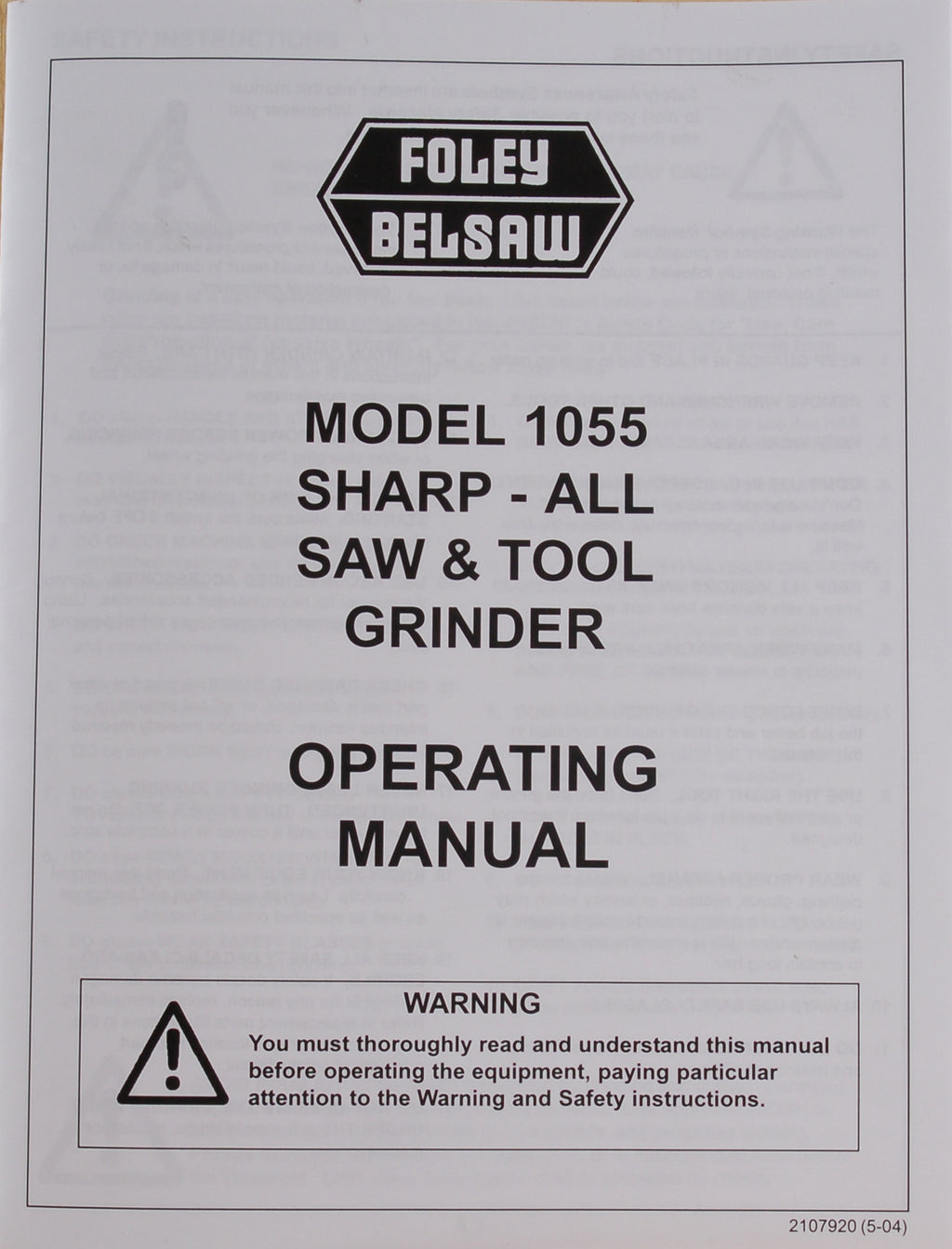 Foley Belsaw Sharpening Videos & Manuals — Sharpening Supplies