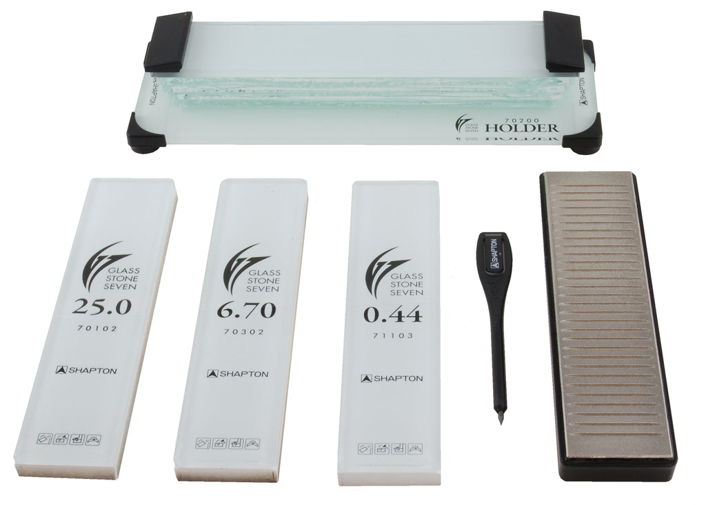 調理器具 SHAPTON Glass Stone Seven 70708 Shapton GlassStone Seven Knife Sharpening Kit — Sharpening Supplies