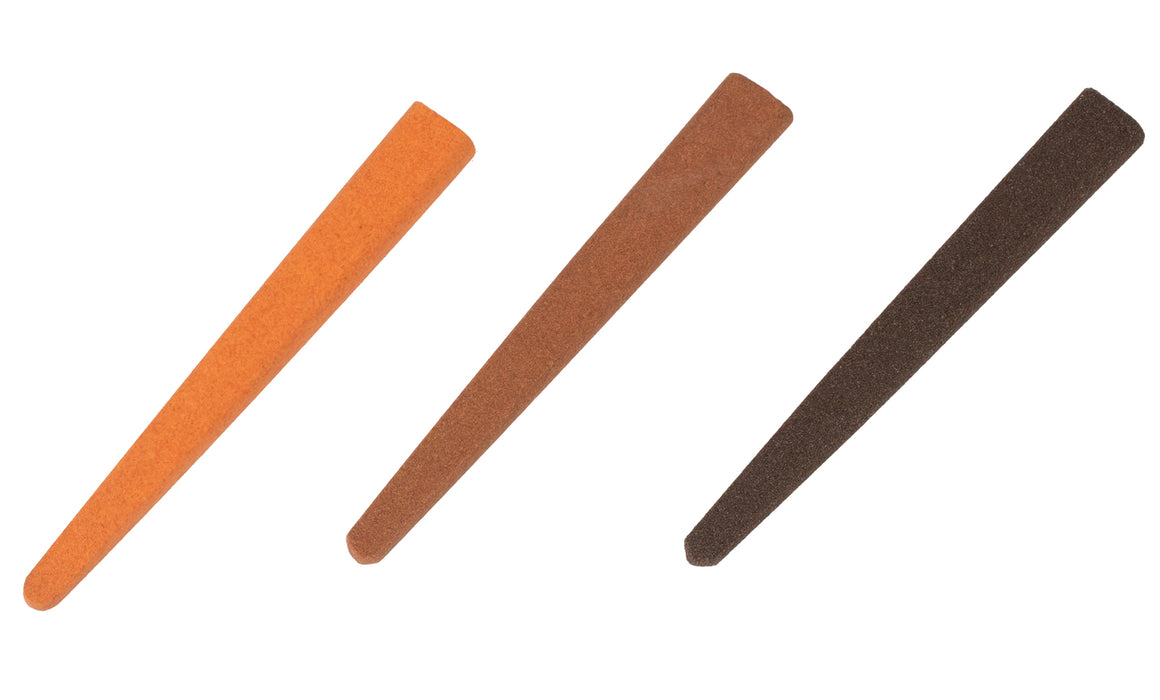 Aluminum Oxide Silversmiths' Oval Double Tapered Stone 4" x 1/2"-1/4" x 5/16" - 1/16"