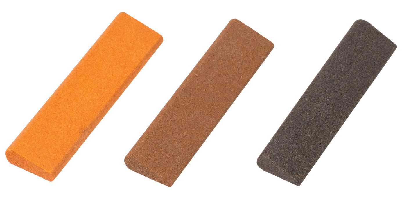 Aluminum Oxide Round Edge Slip Stone 4" x 1" x 7/16"- 3/16"