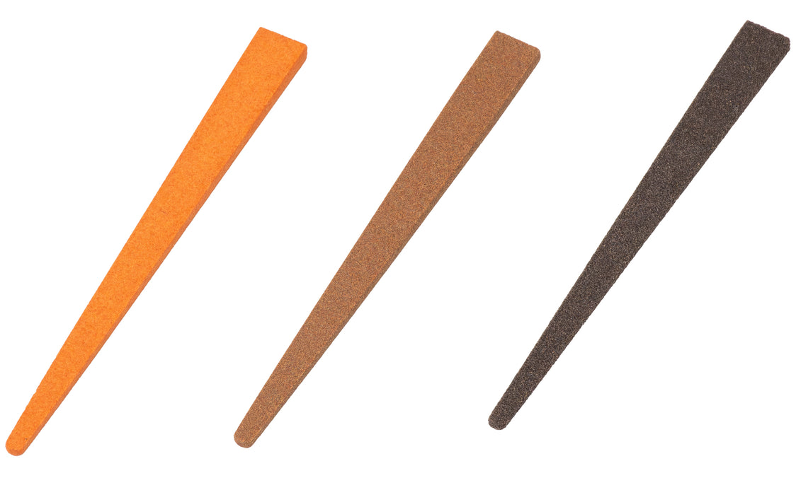 Aluminum Oxide Silversmiths' Oval Double Tapered Stone 4" x 3/8"-3/16" x 1/8" - 1/16"