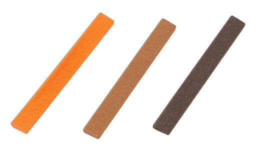 Aluminum Oxide Silversmiths' Oval Flat Tapered Sides Stone 4" x 7/16" x 3/16" - 1/8"