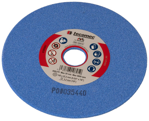 Tecomec 5-3/4" x 1/8" Blue Chainsaw Grinding Wheel 80 Grit