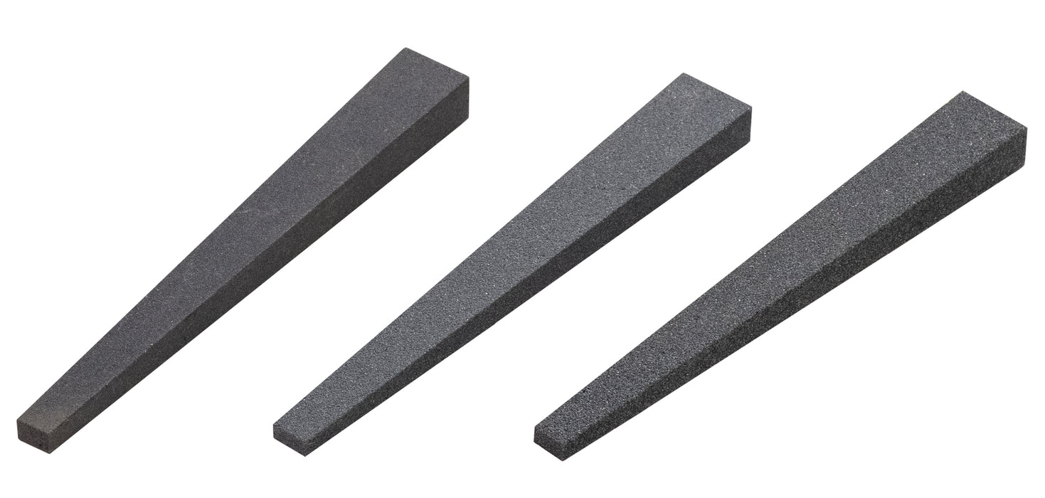 Silicon Carbide Silversmiths' Flat Double Tapered Stone 4" x 1/2"-1/4" x 5/16"-1/8"