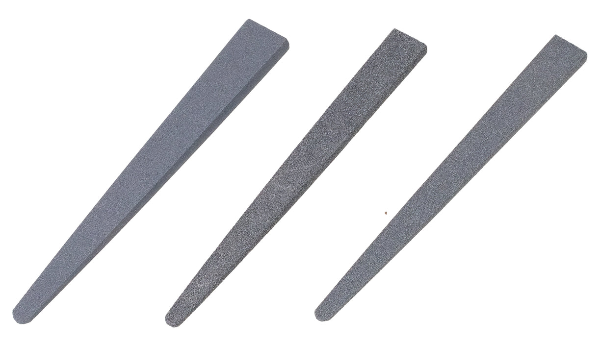 Silicon Carbide Silversmiths' Oval Double Tapered Stone 4" x 1/2"-3/16" x 3/16"-1/16"