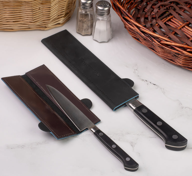 Messermeister Leather Edge-Guard with Magnetic Closure - Black